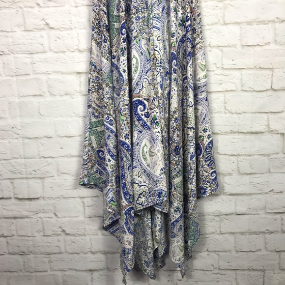Alya Boho Paisley Asymmetrical Maxi Tank Dress S - Picture 5 of 8